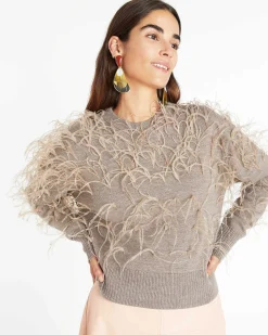 Tanya Taylor Lexia Knit Sweater Hot