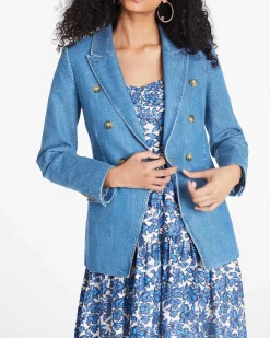 Tanya Taylor Michelle Denim Blazer Outlet