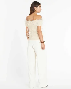 Tanya Taylor Mindy Feather Knit Top Outlet