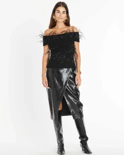 Tanya Taylor Mindy Feather Knit Top Online