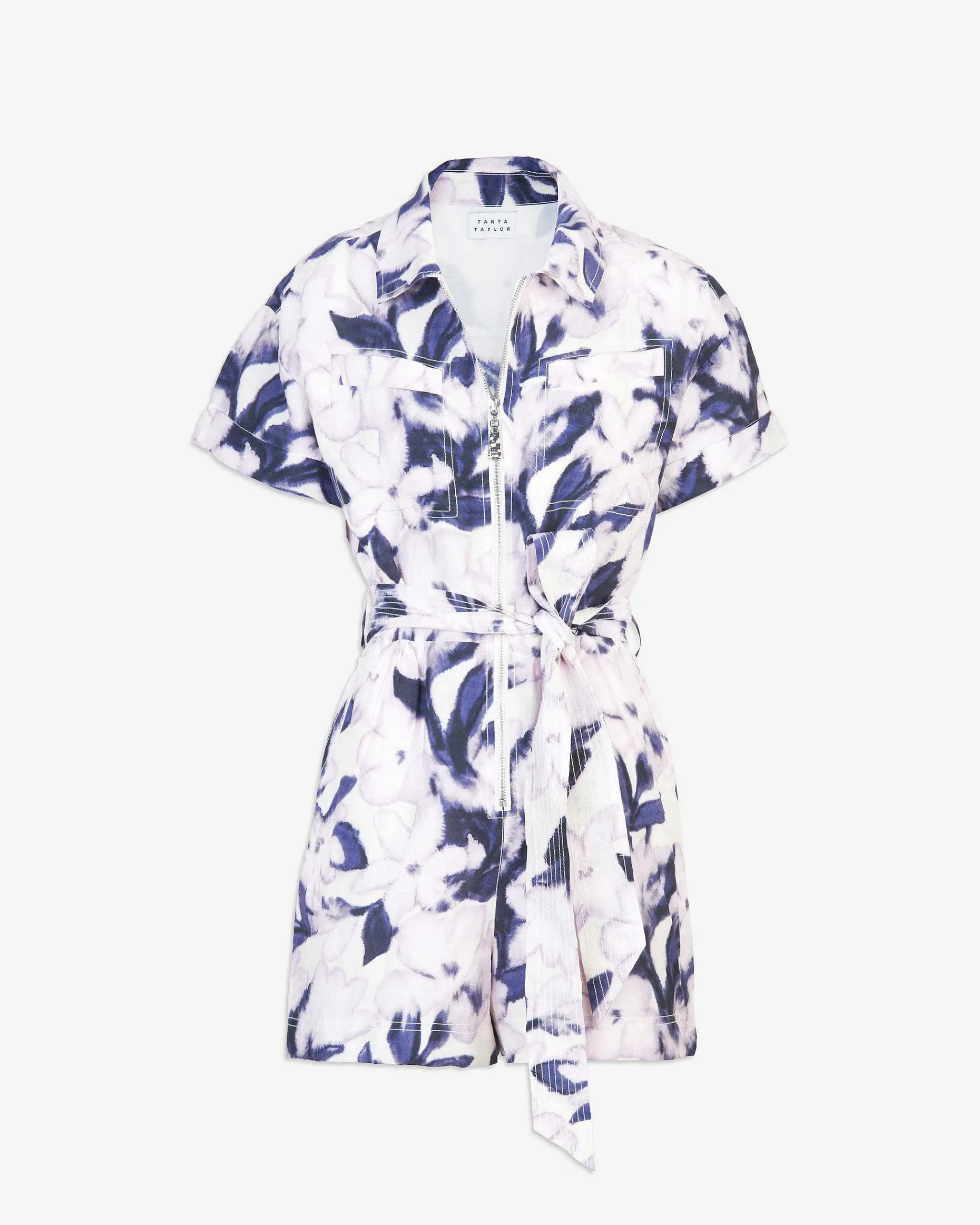 Tanya Taylor Short Sleeve Skye Romper Hot
