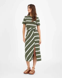 Tanya Taylor Short Sleeve Striped Cody Dress Clearance