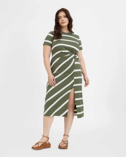 Tanya Taylor Short Sleeve Striped Cody Dress Clearance