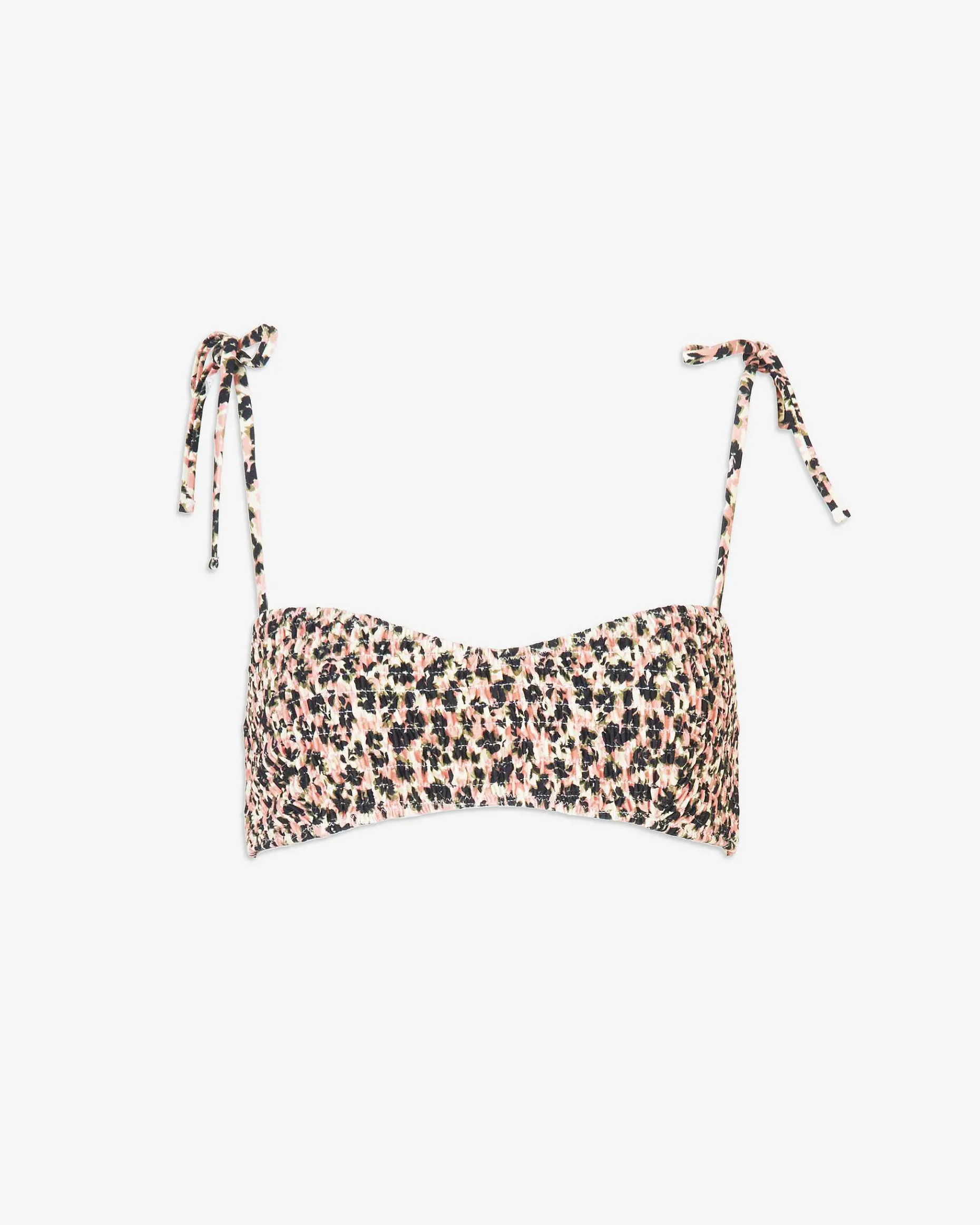 Tanya Taylor Valencia Smocked Bikini Top Hot